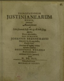 Exercitationum Justinianearum nona...