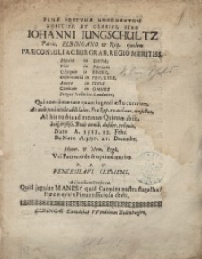 Famae postumae monumentum...Ioanni Jungschultz...