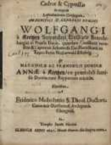 Cedrus & Cypressus in exeqviis lectisimorum Conjugum...Wolfgangi a Kreitzen...