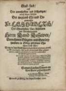 Grab-Lied, auff den unverhofften und frühzeitigen jedoch ... Fr. Elisabeth ... Herzn David Dassawen ...