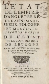 L'état de L'empire, D'angleterre, de Dannemarc, Suede, Pologne, et Moscovie