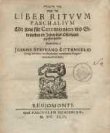 Sēdär Haggādā šäl Päsaḥ: Liber Ritvvm Paschalivm Mit was für Ceremonien vnd Gebräuchen die Juden das Osterlamb gegessen haben