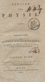 Annalen der Physik. Bd. 8