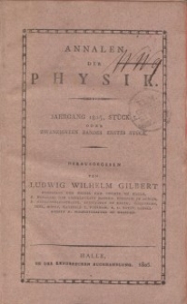 Annalen der Physik. Bd. 20