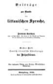 Beiträge zur Kunde der littauischen Sprache. H. 1.