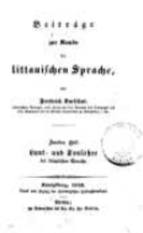 Beiträge zur Kunde der littauischen Sprache. H. 2.