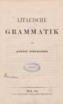 Handbuch der litauischen Sprache: T. 1. : Grammatik