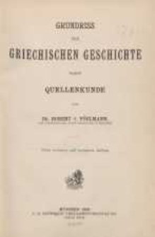 Bd.3, Abt.4: Grundriss der Griechischen Geschichte nebst Quellenkunde