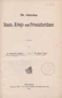 Bd.4, H.2: Die römischen Staats-, Kriegs- und Privataltertümer