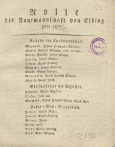 Rolle der Kaufmannschaft von Elbing