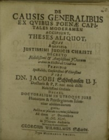 De causis generalibus ex quibus Poneae capitales moderamen ...