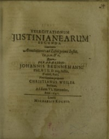 Exercitationum Justinianearum secunda...