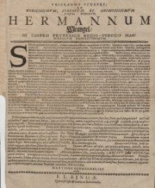 Programma funebre ad...virum dominum Hermannum Wrangel in castris Prutenicis Regio-Svecicis...