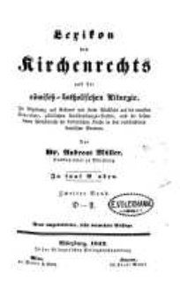 Lexikon des Kirchenrechts und der römisch-katholischen Liturgie. Bd. 2 - D-F