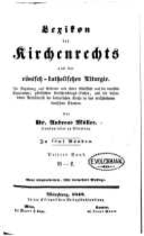 Lexikon des Kirchenrechts und der römisch-katholischen Liturgie. Bd. 3 - G-L