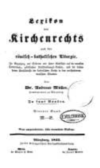 Lexikon des Kirchenrechts und der römisch-katholischen Liturgie. Bd. 4 - M-S