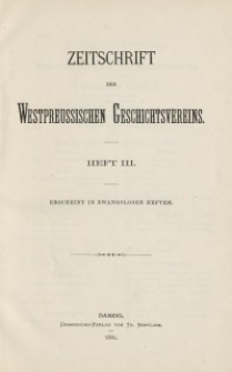 Zeitschrift des Westpreußischen Geschichtsvereins, 1881, H. 3