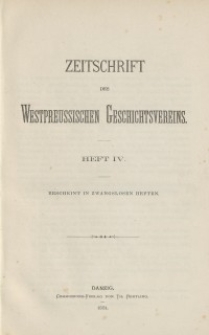 Zeitschrift des Westpreußischen Geschichtsvereins, 1881, H. 4
