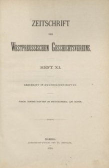 Zeitschrift des Westpreußischen Geschichtsvereins, 1884, H. 11