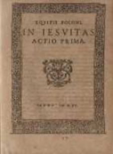 Equitis Poloni in Iesuitas: actio prima