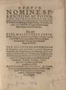 Oratio nomine serenissimi ac potentissimi Principis ac dn. dn. Iohannis III ...