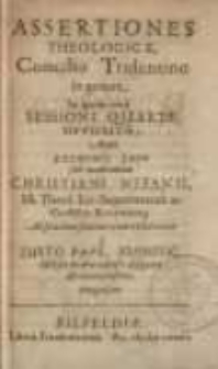 Assertiones theologicae, Concilio Tridentino in genere ... sessioni quartae