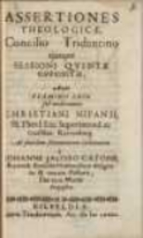 Assertiones theologicae, concilio tridentino ... sessioni quintae