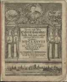 Neuer und Alter Schreib-Calender auffs Jahr nach unsers Herrn Christi Geburt 1678