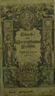 Landrecht des Hertzogthumbs Preussen : Publicirt Anno 1620