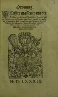 Ordnung welcher massen es mit der Fischerey auf dem Churischen Haabe / mit den Strömen/ mit Lieferung des Zinsfisches…