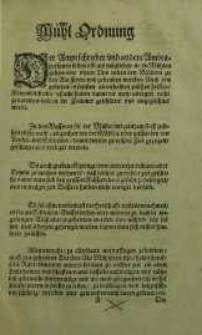 Mühl-Ordnung : Der Ampstschreiber und andere Ambtspersonen sollen offt als müglichen in die mühlen gehen ...