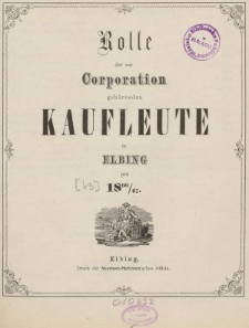 Rolle der Kaufmannschaft von Elbing pro 1866/67
