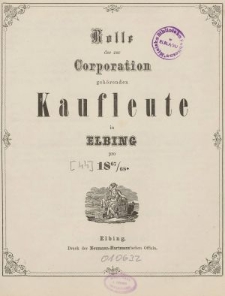 Rolle der Kaufmannschaft von Elbing pro 1867/68
