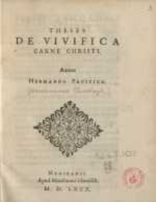 Theses de vivitica carne christi