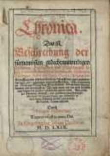 Chronica : Das ist. Beschreibung der fürnembsten gedechtnuswirdigen Historien...