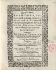 Quaestio Iuris, an emptoris, pretium, post mercem ...