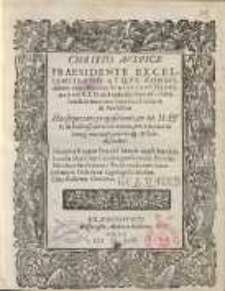 Christo Auspice praesidente excellentissimo atque ... D. Sebastiano Gerstmanno ...