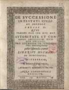 De successione intestati civili et feudali theses LI ...