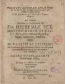 Sub praesidio ... Dn. Hieremiae Setseri ... in illustri ac celeberrima ... Georgius Culmannus...