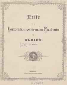 Rolle der Kaufmannschaft von Elbing pro 1883/84