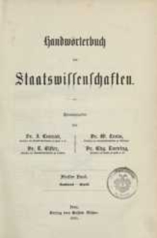 Handw&ouml;rterbuch der Staatswissenschaften. Bd. 5: Nachdruck-Statik