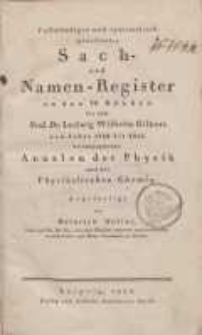 Annalen der Physik. (Register)