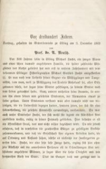 Vor dreihundert Jahren