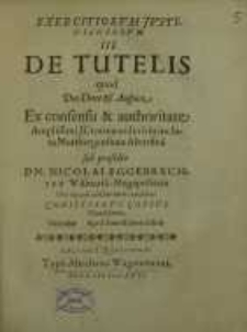 Exercitiorum justinianeorum de Tutelis quod deo ...