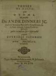 Theses de pactis quas ... Dn. Andr. Dinneri ...