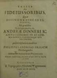 Theses de Fideiussoribus, quas ...