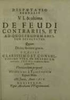 Disputatio feudalis VI
