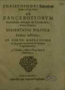 De bancerottorum horrendo ubique in Germania ...