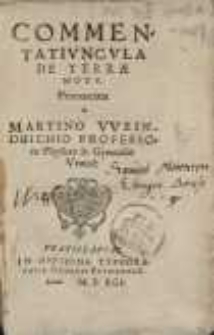 Commentatiuncula de Terrae Motu...