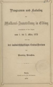 Programm und Katalog der Molkerei-Ausstellung in Elbing